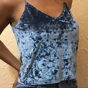 Blue Crushed Velvet H&M Tank Top